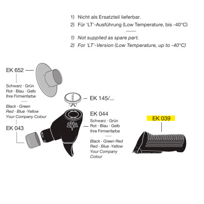 Схема установки защитной насадки EK 039 на ручку пистолета