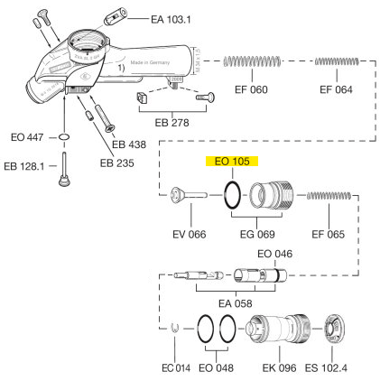 Схема установки уплотнительного кольца EO 105
