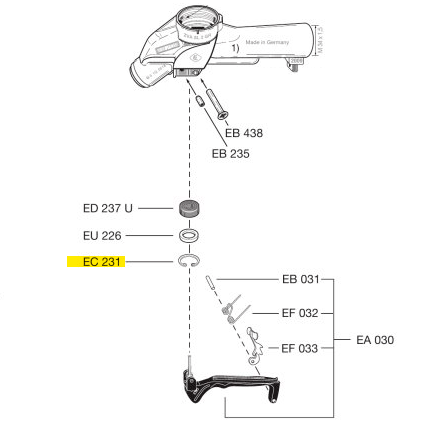 Схема установки стопорного кольца EC 231