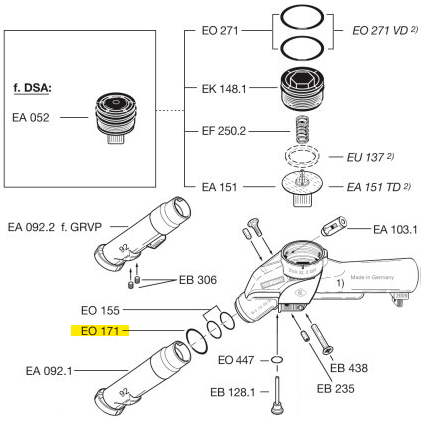 Схема установки кольца EO 171