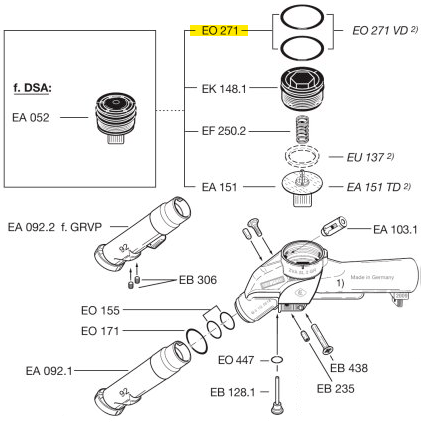 Схема установки кольца EO 271